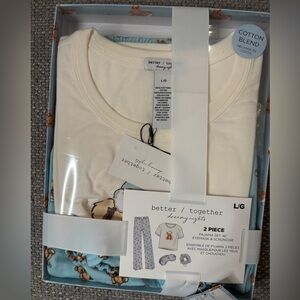 Better Together Teddy Bear Cotton Pajama Set with Eye Mask & Scrunchie  Large